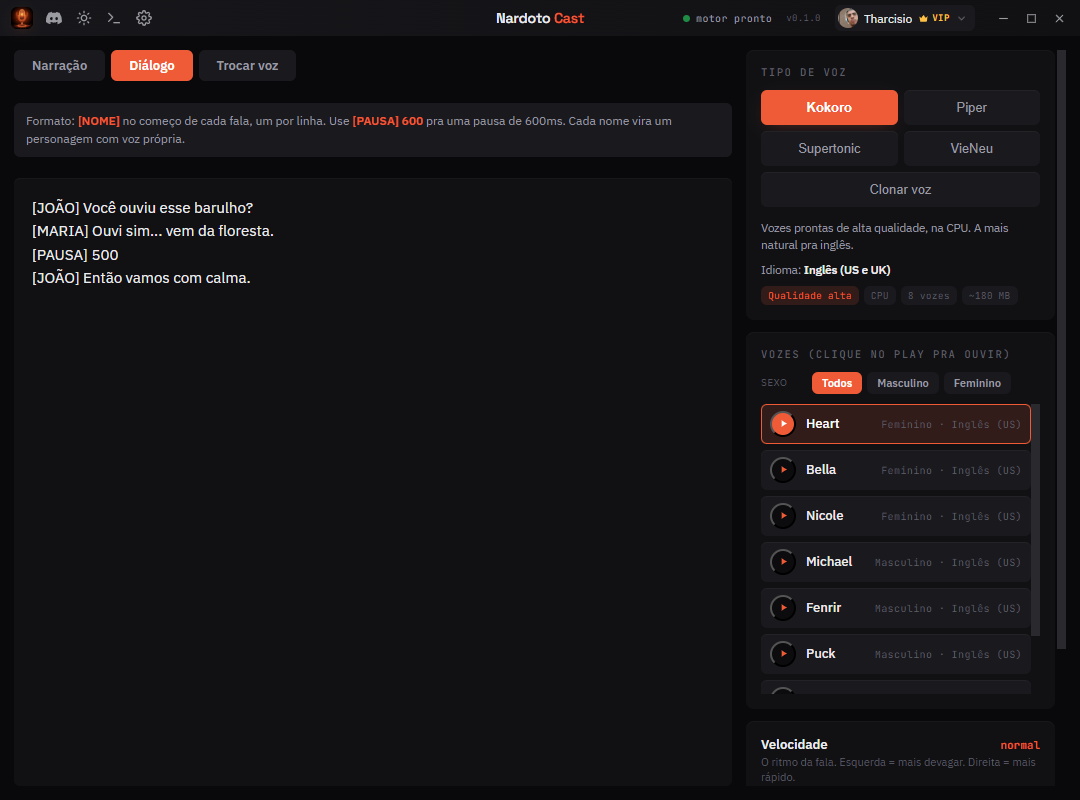 Modo diálogo do Nardoto Cast